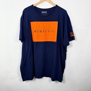 Sean John Graphic T Shirt Mens 3XL Blue Orange Streetwear Logo Tee Y2K Hip Hop